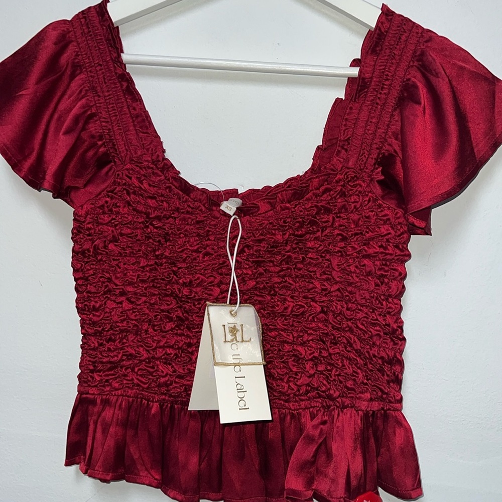 Love the label NYC Annika top in mulberry size XS NWT - Picture 3 of 7
